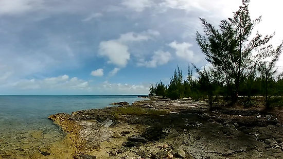 Wilder Felsstrand auf den Bahamas